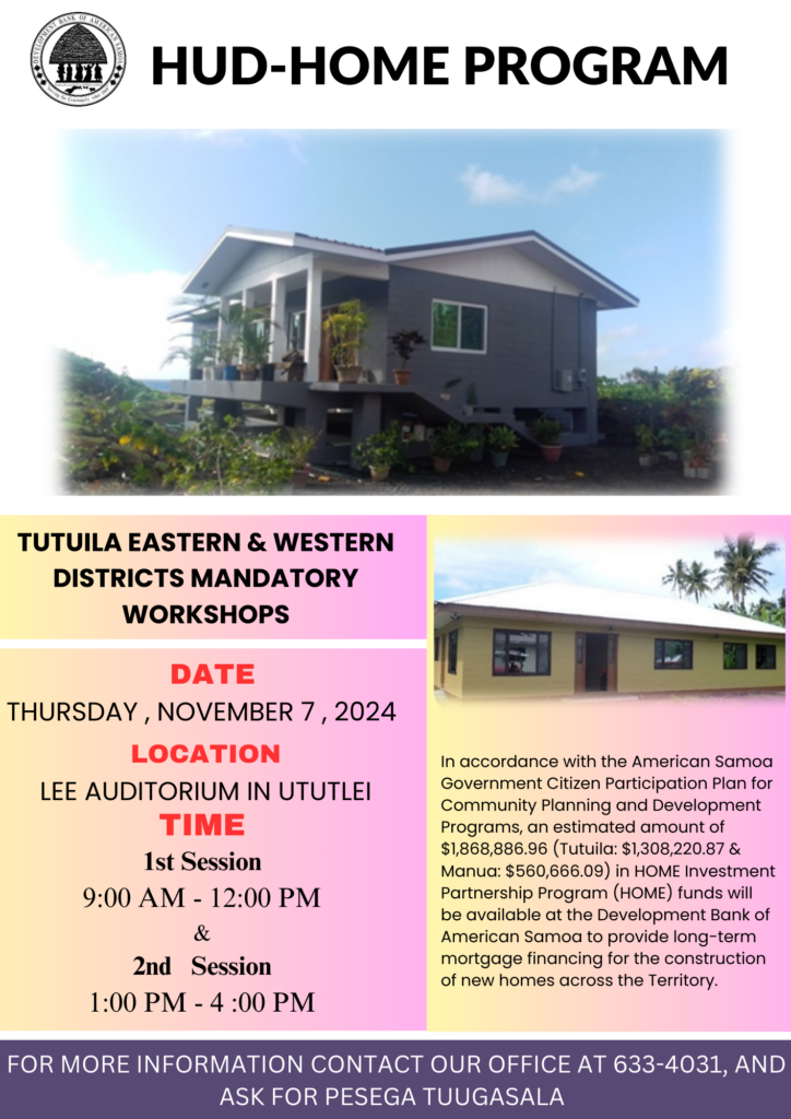 HUD Home Program Public Workshops – October 25, 2024