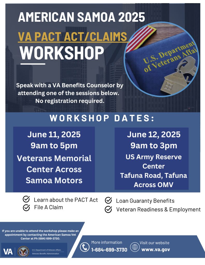 Public Announcement: VA PACT ACT / Claims Workshop
